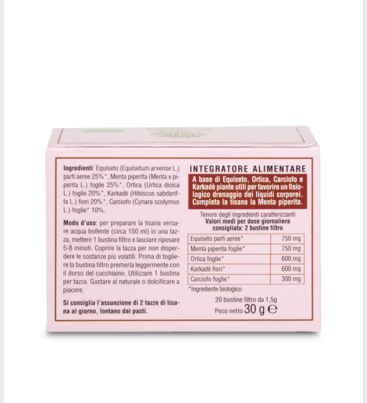 Tisana Biologica Erbaforma Linea Drena 20 bustine