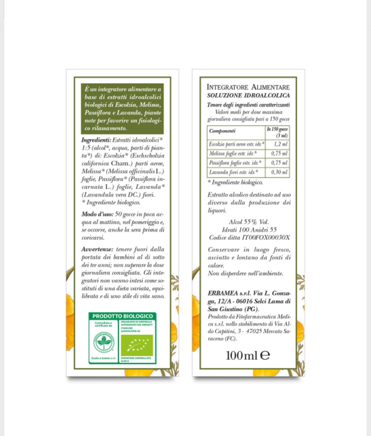 Gocce Biologiche Sedanerv 100ml