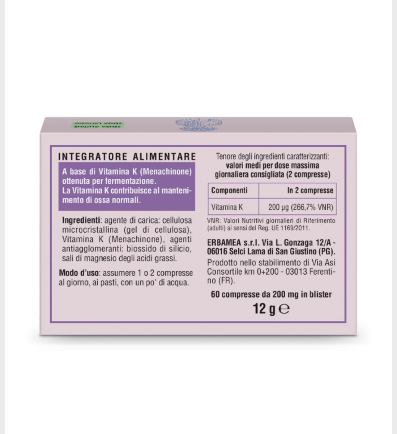 Integratore Vitamina K2 - 60 compresse