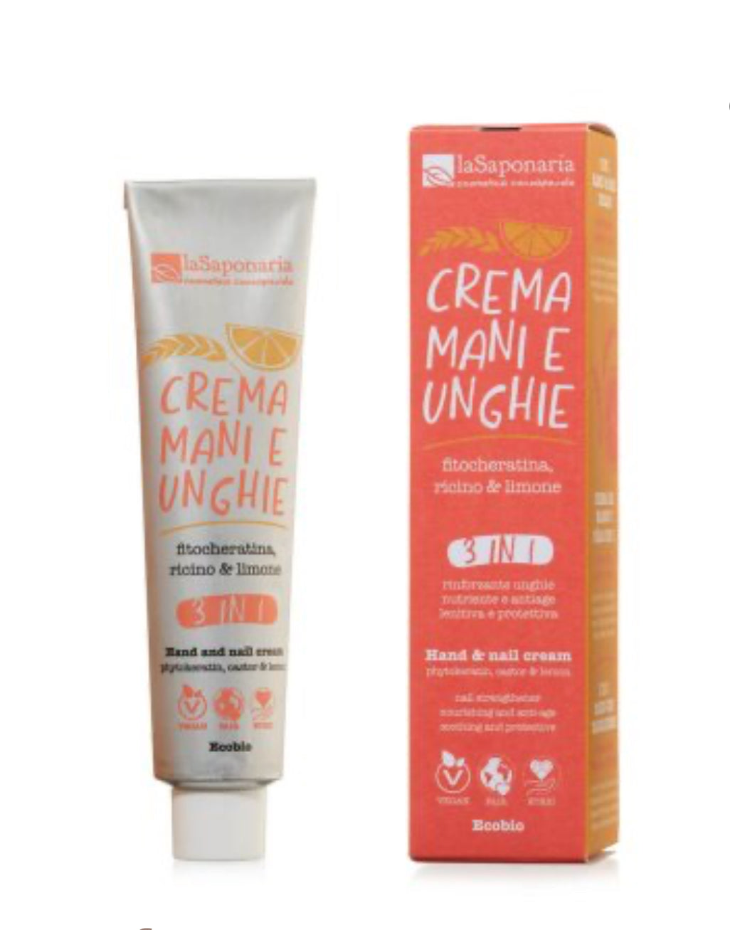 Crema mani e unghie 3 IN 1 - Fitocheratina, ricino & limone 40ml