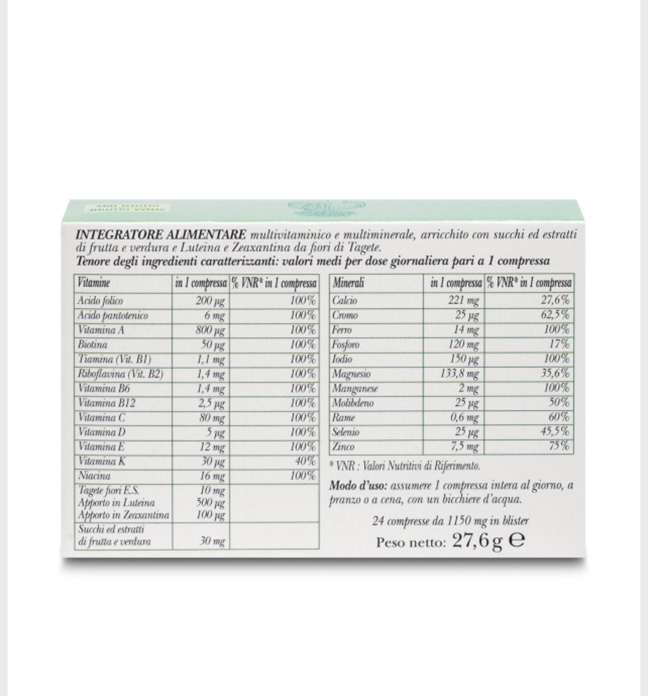 Integratore Vitamine & Minerali 24 compresse