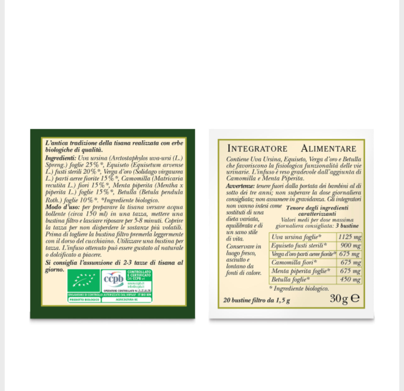 Tisana Biologica Cistattiva 20 bustine