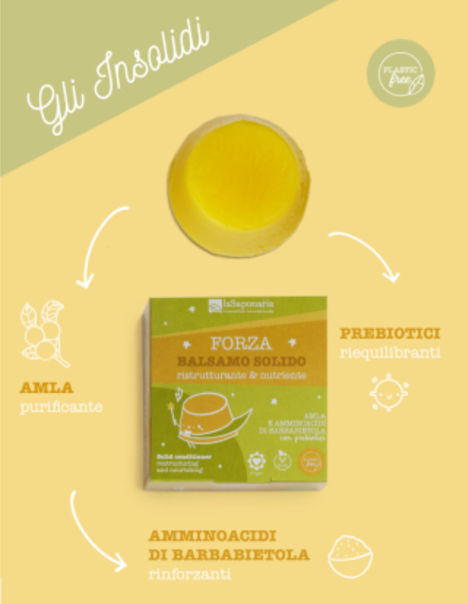 Balsamo solido bio Forza - ristrutturante e nutriente 40g