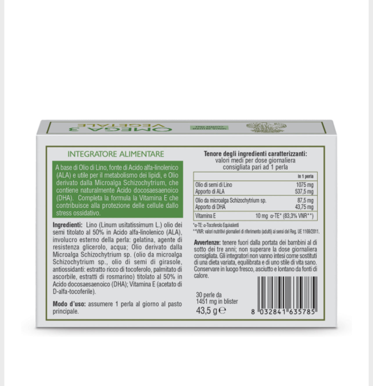 Integratore Omega 3 Vegetale - 30 perle vegetali