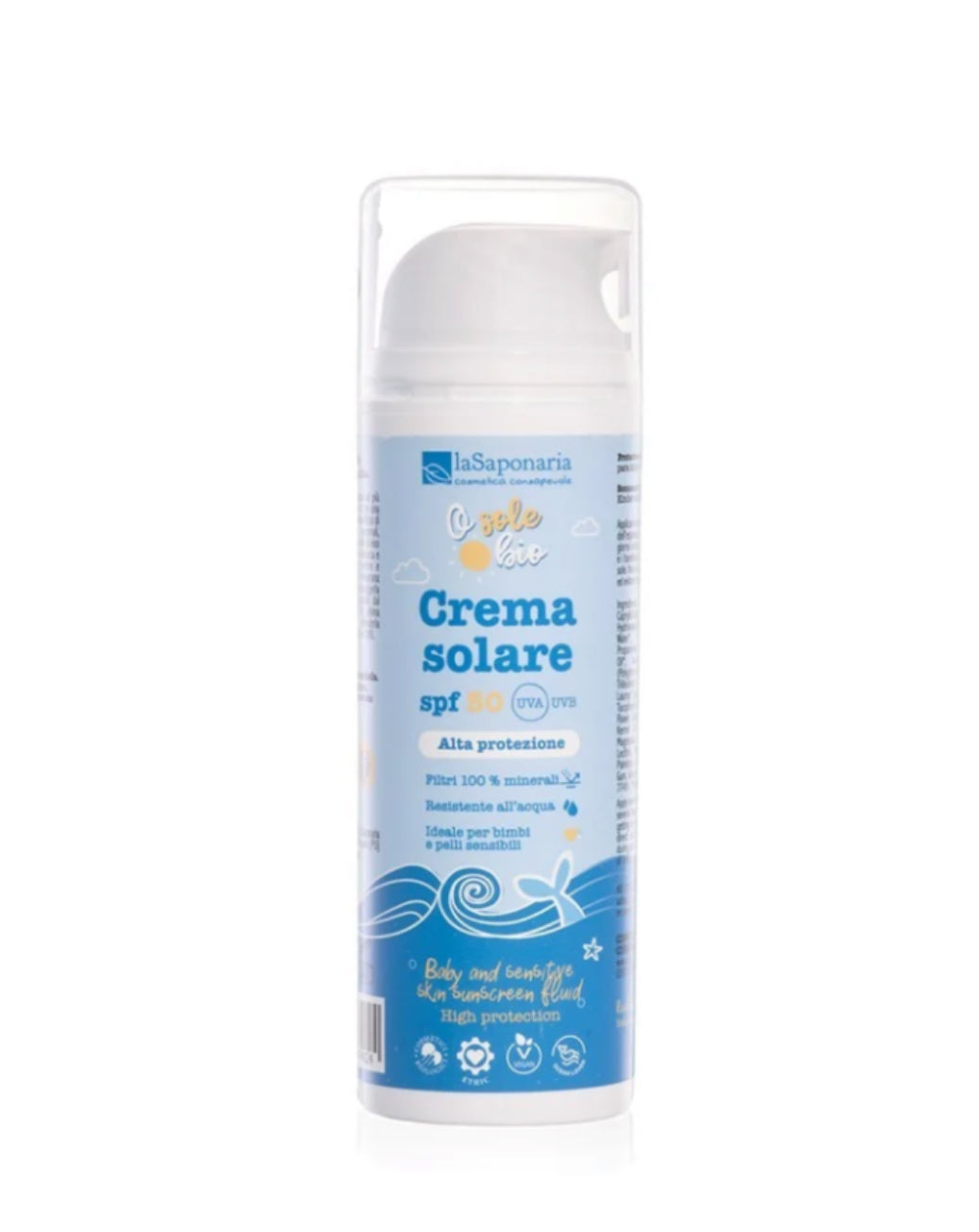 Crema Solare Ecobio SPF 50 Bimbi e Pelli Sensibili 120ml
