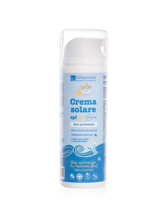 Crema Solare Ecobio SPF 50 Bimbi e Pelli Sensibili 120ml