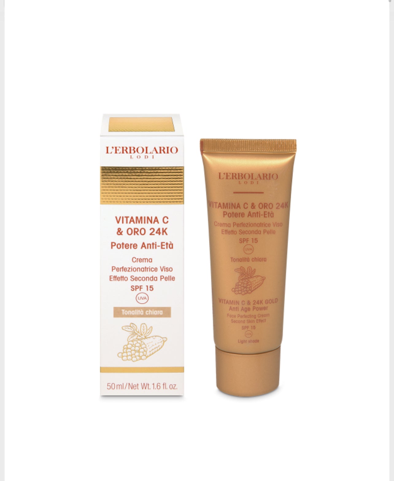 Crema Perfezionatrice Viso tonalità chiara Vitamina C & Oro 24K - 50 ml