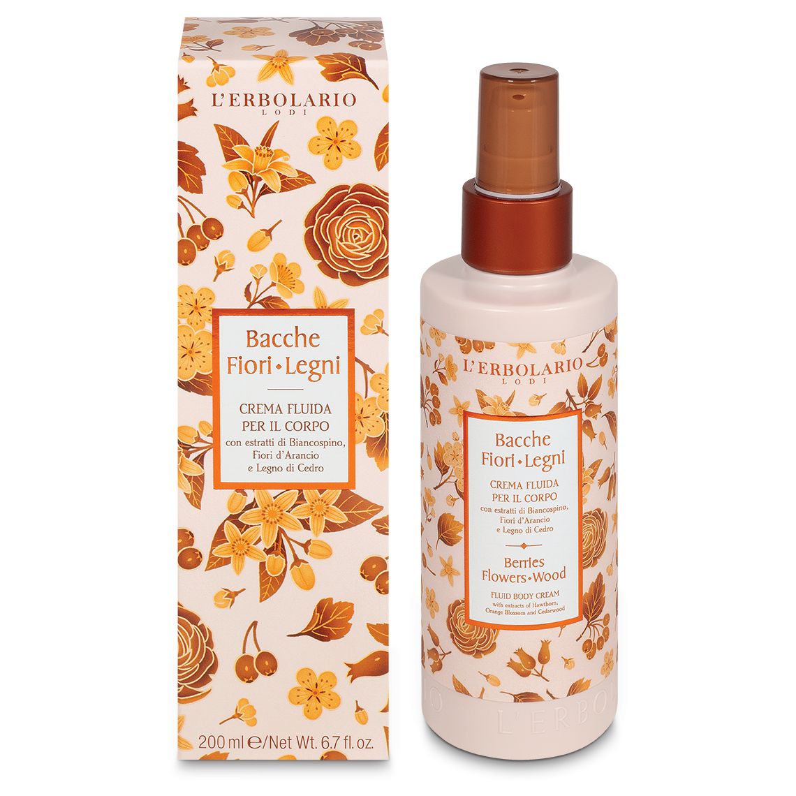 Crema Fluida per il Corpo Bacche Fiori Legni 200 ml