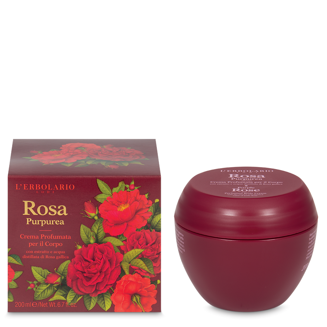 Crema Profumata per il Corpo Rosa Purpurea 200 ml