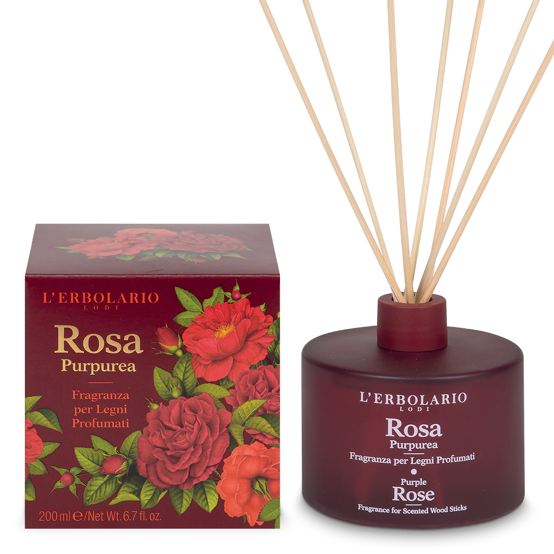 Fragranza per Legni Profumati Rosa Purpurea 200 ml