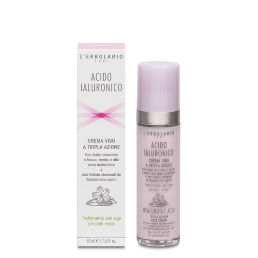 Crema Viso per Pelli Miste Acido Ialuronico 50 ml
