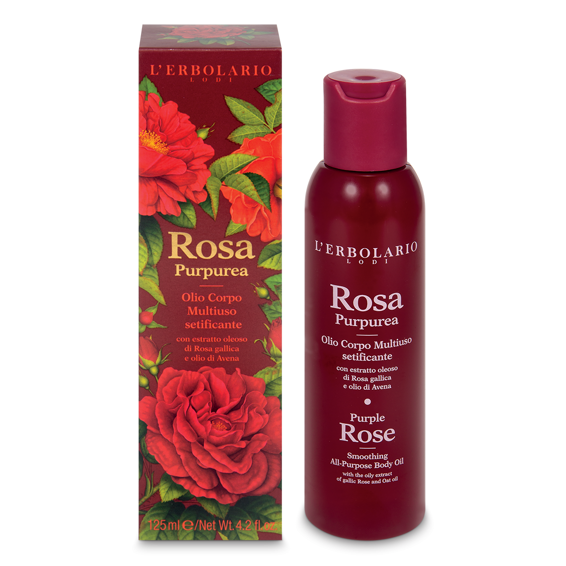 Olio Corpo Multiuso Setificante Rosa Purpurea 125 ml